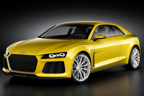 Grazie alla trazione ibrida plug-in la Audi Sport quattro concept è una coupé dal dinamismo mozzafiato. La potenza di sistema di 700 CV (515 kW) e la coppia di sistema di 800 Nm