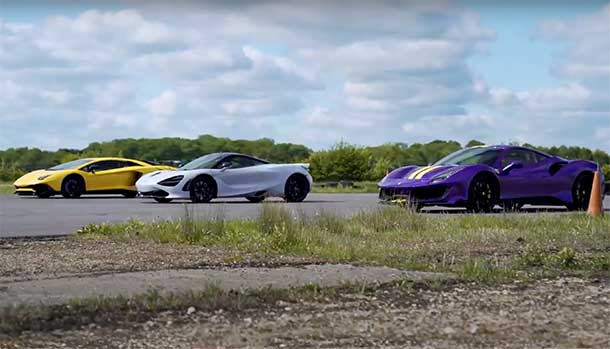 Tre supercar si sfidano: chi vincerà tra Ferrari 488 Pista, Lamborghini Aventador SV e McLaren 720S?