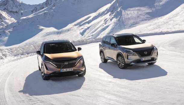Nissan X-Trail e Ariya al Vertical Winter Tour 2024