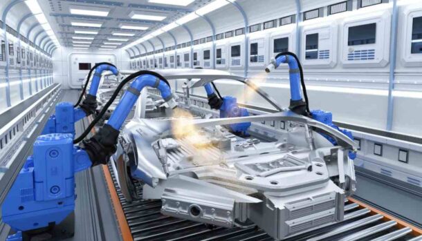 La linea produttiva di un'auto