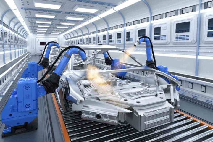 La linea produttiva di un'auto