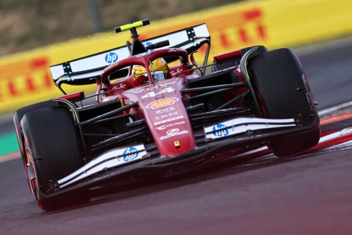 La Ferrari di Hamilton in pista