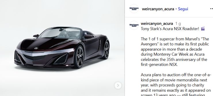 Acura NSX Roadster Iron Man Tony Stark