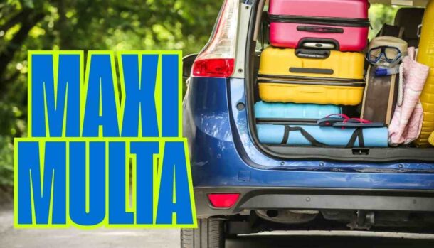 Auto bagagli maxi multa