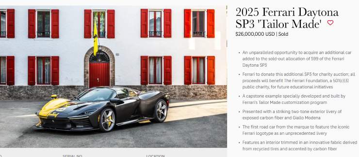 Ferrari Dayton SP3 asta occasione