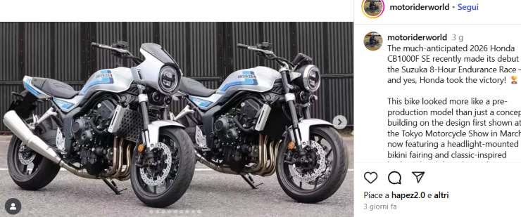 Honda CB1000F novità sportive