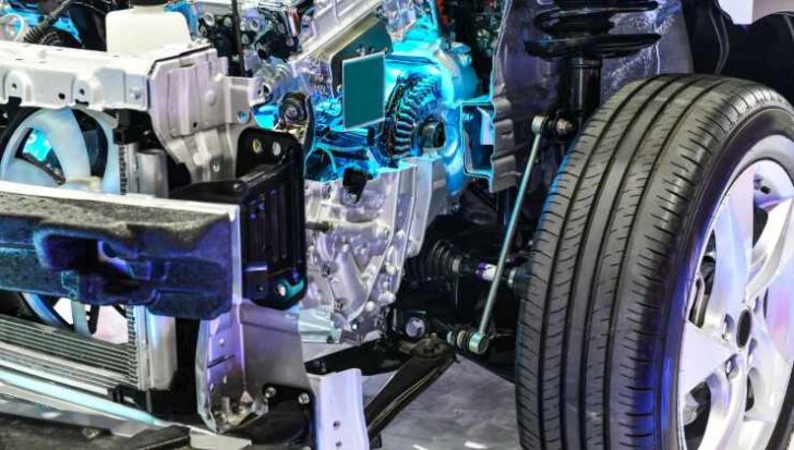 Il rendering del motore di un'auto