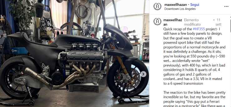 HF355 Hazan motore moto Ferrari