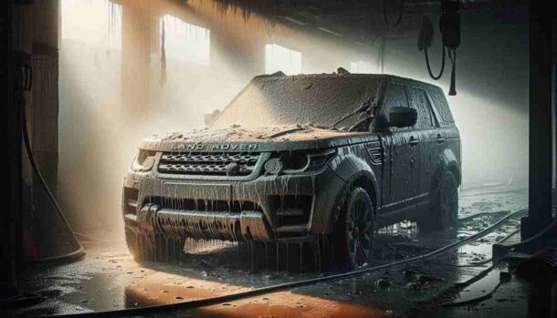 Disavventura all'autolavaggio con la sua Land Rover: qualcosa va storto e si "spacca"