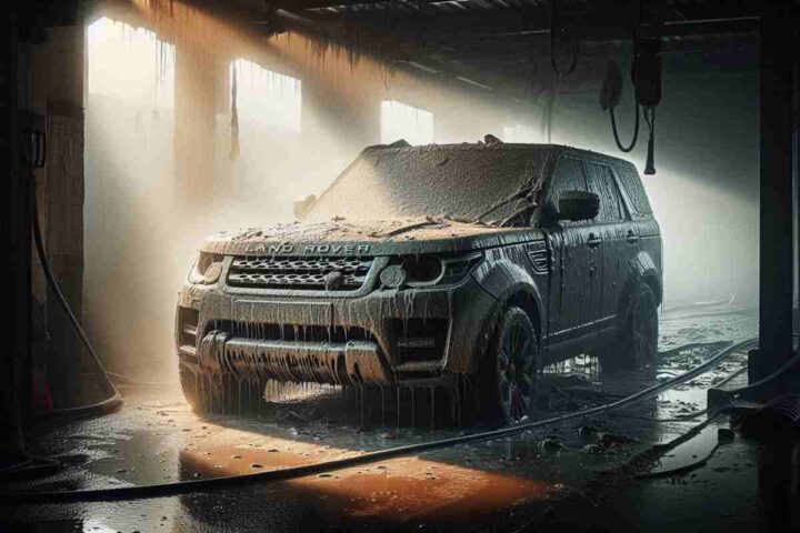 Disavventura all'autolavaggio con la sua Land Rover: qualcosa va storto e si "spacca"
