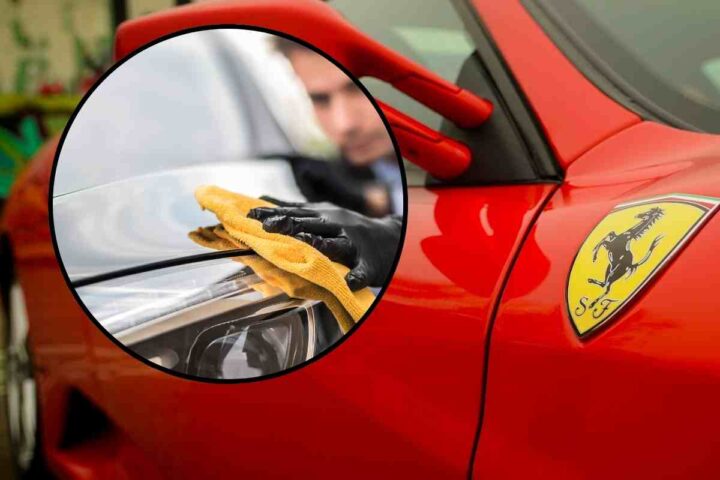 lavaggio auto ferrari logo