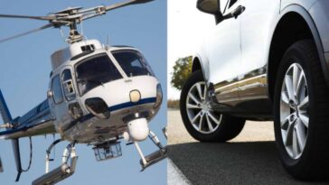 Auto elicottero che disastro