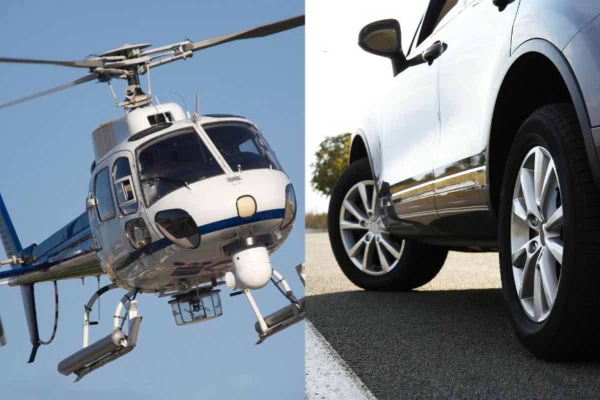 Auto elicottero che disastro
