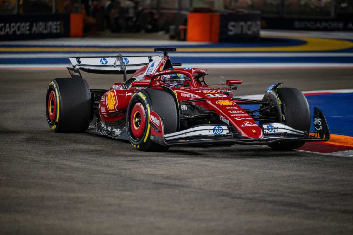 La Ferrari di Leclerc in pista