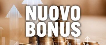 scritta nuovo bonus con dietro soldi in moneta