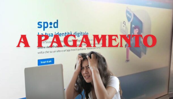 Spid a pagamento, donna disperata davanti al pc
