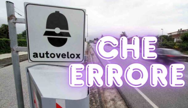 Autovelox errore multa auto