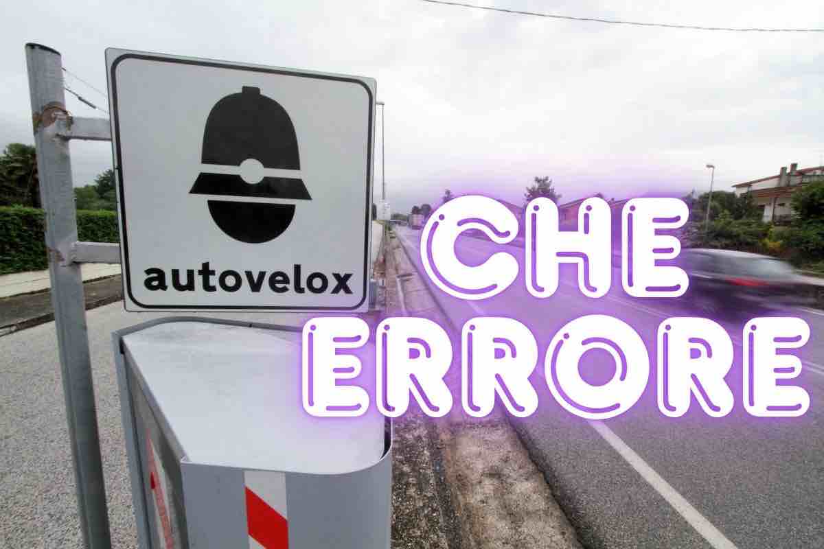 Autovelox errore multa auto