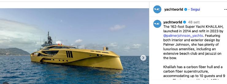 Khalilah yacht oro novità