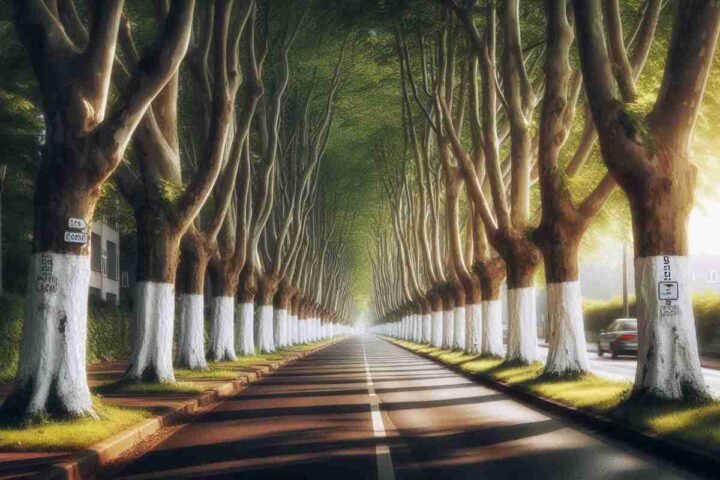 Perché i tronchi degli alberi ai bordi delle strade sono dipinti di bianco? Ecco tutta la verità