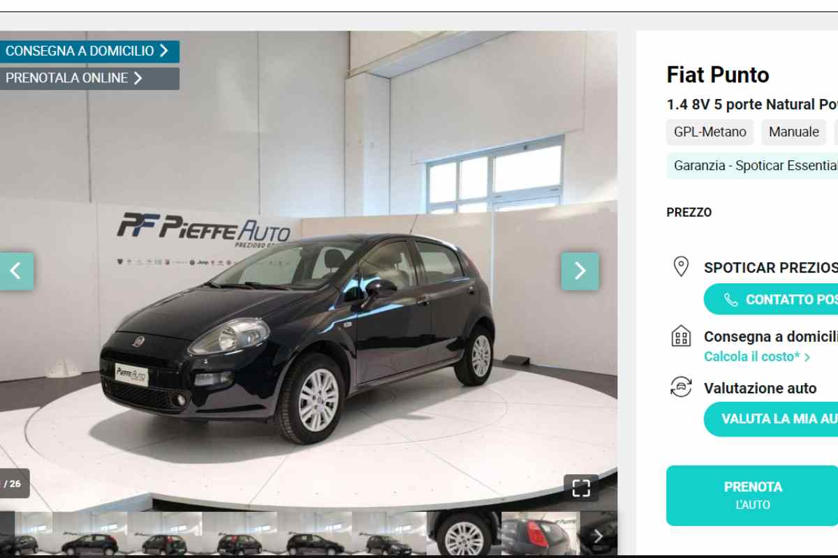 Una Fiat Punto in offerta