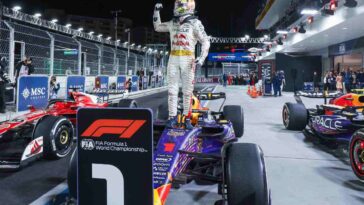 Verstappen esulta a Las Vegas