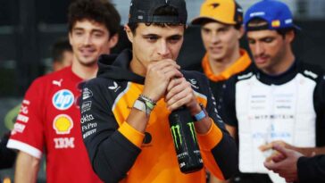 Lando Norris nel parco chiuso