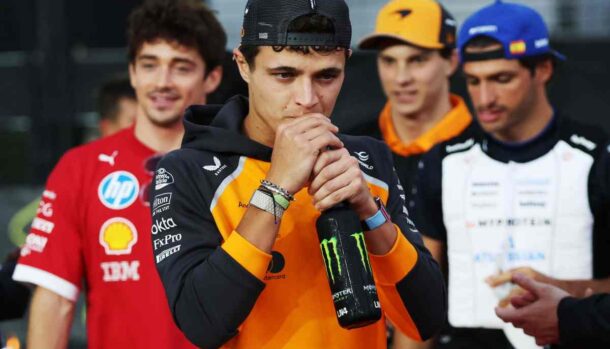 Lando Norris nel parco chiuso