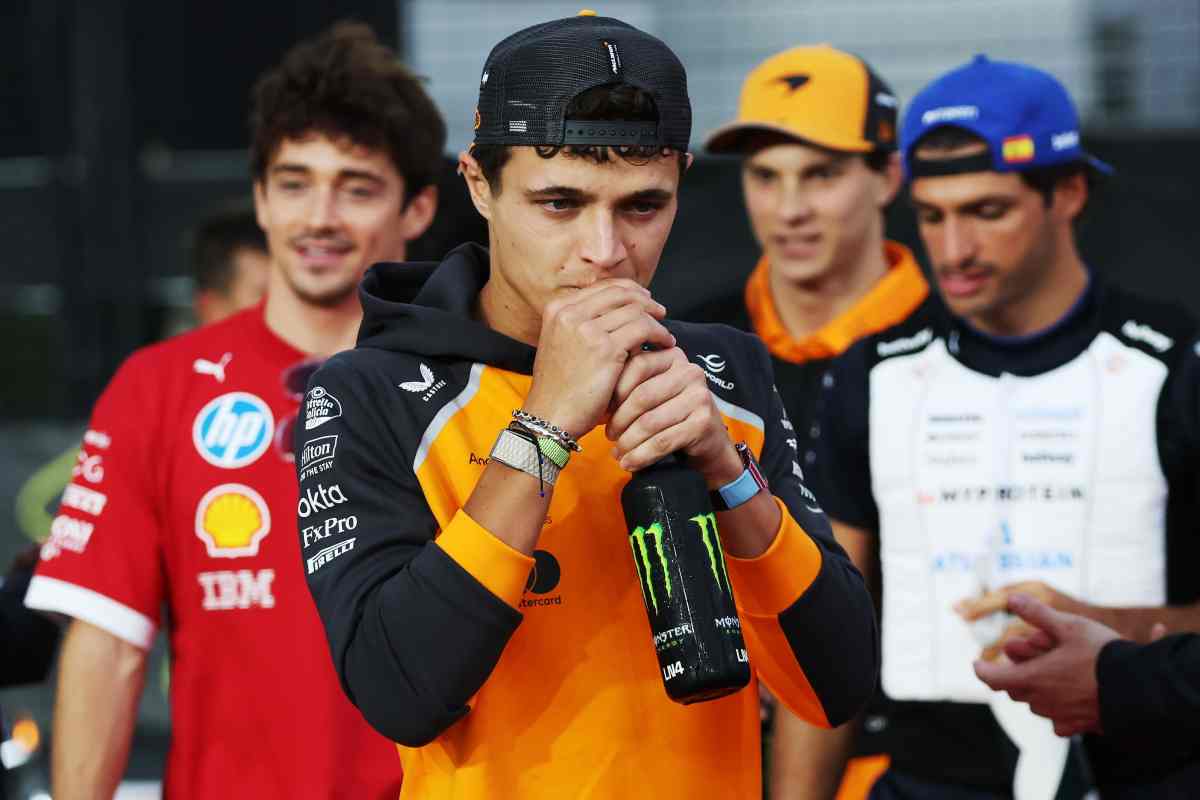 Lando Norris nel parco chiuso