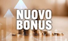 scritta nuovo bonus con dietro dei soldi