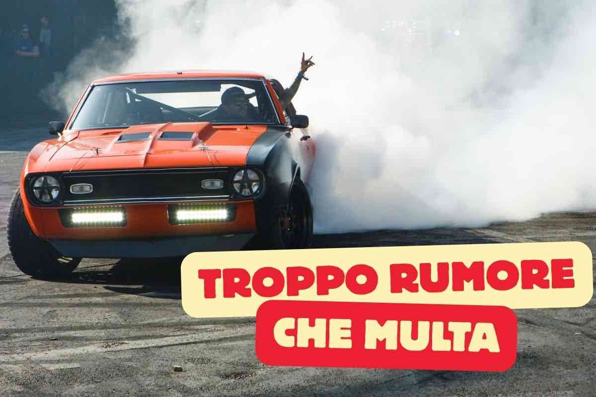 auto rumore multa sospensione patente