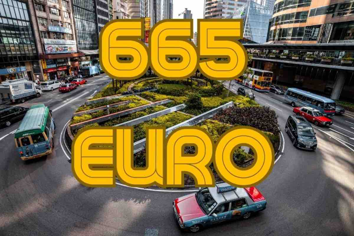 Rotatoria multa 665 euro