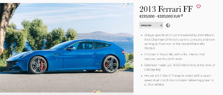 ferrari ff novità John elkann vendita