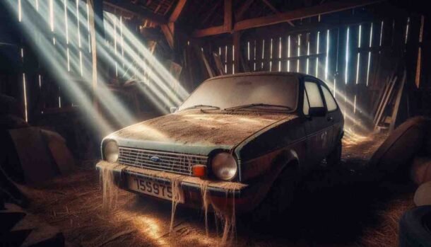 In un fienile trovano la Ford Fiesta che nessuno ricordava: era dimenticata da almeno 20 anni