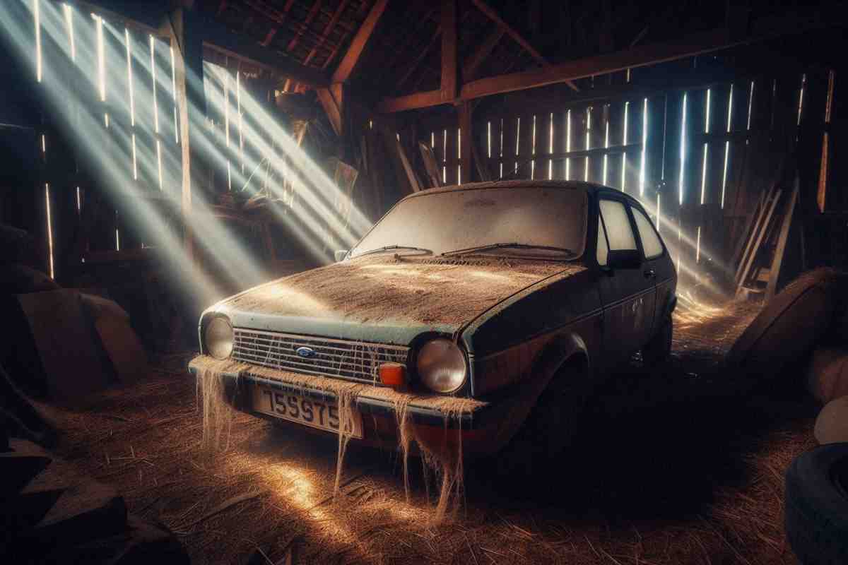 In un fienile trovano la Ford Fiesta che nessuno ricordava: era dimenticata da almeno 20 anni