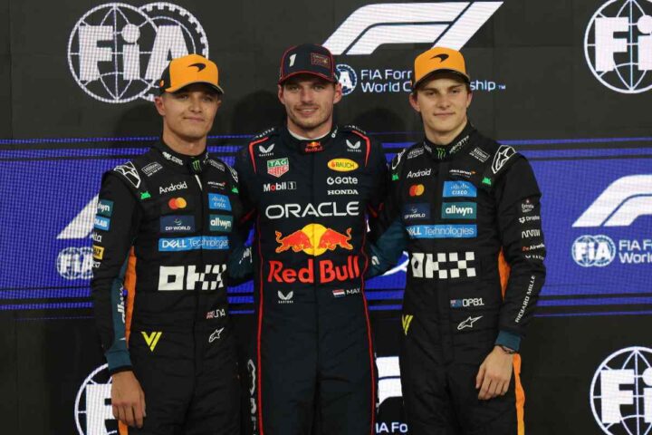 Norris Verstappen e Piastri sul podio