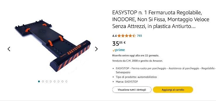fermaruota easystop amazon parcheggio