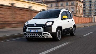 una Fiat Panda di colore bianco