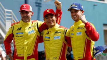 Phil Hanson e gli altri due piloti Ferrari Endurance