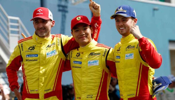 Phil Hanson e gli altri due piloti Ferrari Endurance