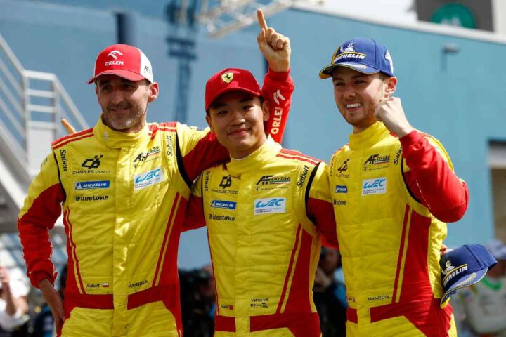 Phil Hanson e gli altri due piloti Ferrari Endurance