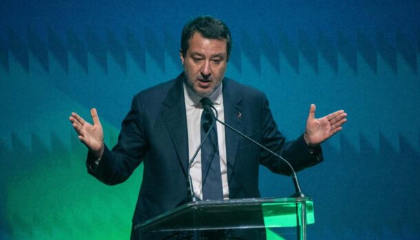 Matteo Salvini a un convegno