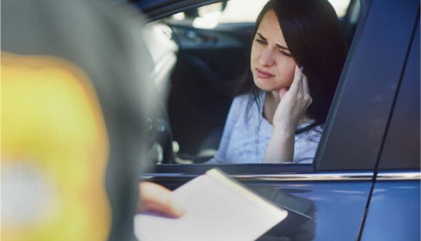 un'automobilista multata