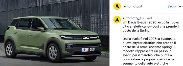 dacia evader novità citycar elettrica