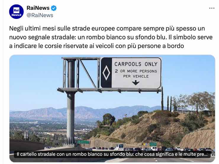 cartello rombo bianco novità