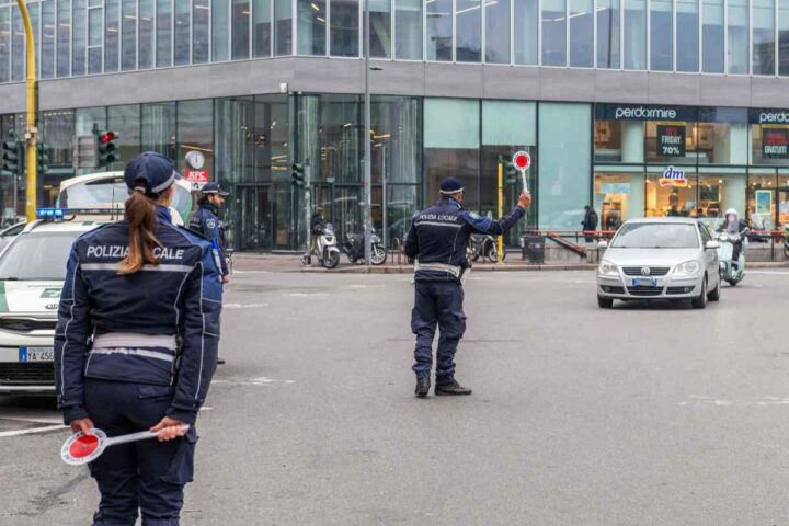 posto di blocco dei Vigili 