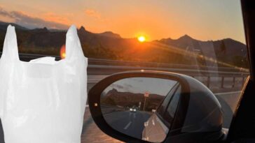 specchietto auto sacco plastica