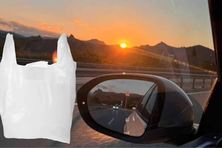 specchietto auto sacco plastica