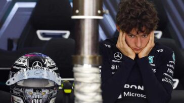 Kimi Antonelli al box Mercedes