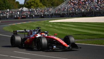 Ferrari in pista in un GP di Formula 1